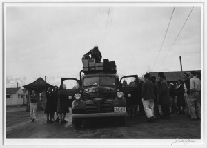 Fig 12: Adams, Ansel 1943: Relocation: Packing up, Manzanar Relocation Center